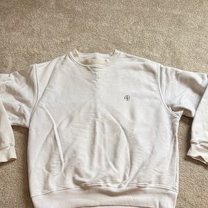 Anine Bing Cream Crew Neck Sweater